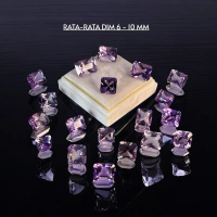 Loose Stone Amethyst Warna Ungu Natural Cutting Custom Rata-rata Dim 6-10 mm