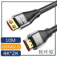 【日本秋葉原】HDMI2.0 4K高畫質 影音編織傳輸線 黑/10M