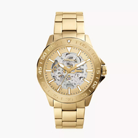FOSSIL 鏤空機械錶 45mm 男錶 手錶 腕錶 BQ2680 金色鋼錶帶(現貨)▶指定Outlet商品5折起☆現貨