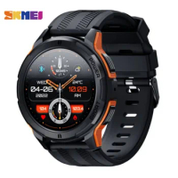 SKMEI 410mAh AMOLED Smartwatch 1.43 inch 1ATM Waterproof Heart Rate Monitor Pedometer Bluetooth Call Smart Watch for android ios