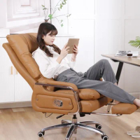 Modern Leather Ergonomic Office Chair Ergonomic Midday Rest Arm Mobile Study Office Chair Computer Cadeira Office Furniture LVOC