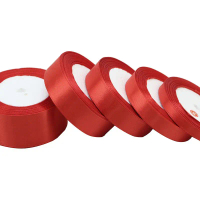 (22meters/pack) Red Single-sided Ribbon Wedding Decoration Festival Party Clothing Decoration DIY