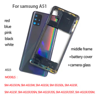 Brand new A51 For Samsung Galaxy A51 2020 A515F Battery Case Housing Chassis Middle Frame Back Cover + Camera Lens Repair Parts