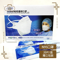 MOTEX摩戴舒 折疊型N95立體醫用口罩(藍) 單片獨立包裝 20片/盒