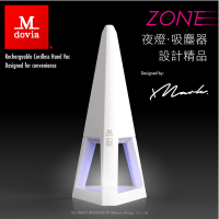 Mdovia 巴黎鐵塔造型 無線夜燈吸塵器 晶透白