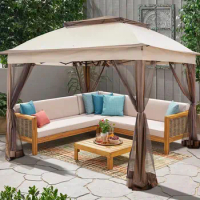 11'x11' Pop Up Gazebo for Canopy Tent with Sidewalls Outdoor Gazebo with Mosquito Netting Pop Up Canopy Shelter Wedding Tent