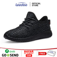Leedoo Sepatu Sneakers Pria Sepatu Karet Pria Sepatu Casual Pria MR207 - Hitam, 44