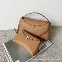 Simple Commuter Toteme Leather Flap Handbag T Lock Buckle Large Capacity High Quality Atmosphere Shoulder Crossbody Bag