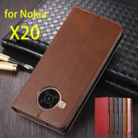Leather Case for Nokia X20 / Nokia X 20 Card Holder Holster Magnetic Attraction Cover Wallet Flip Case Capa Fundas Coque