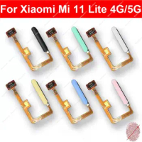 Fingerprint Sensor Flex Cable For Xiaomi Mi 11 Lite Mi 11lite 4G/5G Power Home Button Fingerprint Sensor Flex Ribbon No Touch ID
