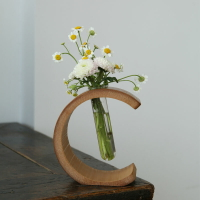 竹制花器可蓄水 鮮花中式花藝插花 小花瓶手工禪意日式