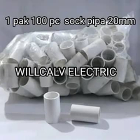 1 pak 100 pc sock pipa conduit 20mm / sok sambungan pipa listrik conduit 20mm Boss legrand dan pipa 