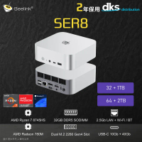 BEELINK SER8 AMD Ryzen 7 8745HS 32GB + 1T/64GB +1TB WINDOW 11 PRO (CS-BSE874A/CS-BSE874B+LB-PCNB) 32