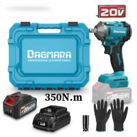 【Spot Goods】20V Cordless Impact Wrench 350Nm Brushless | 4.0Ah Battery + Fast Charger + 1 Socket + T