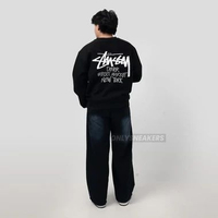STUSSY STOCK DSM NEW YORK BLACK CREWNECK S