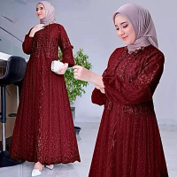 Maxi Bianka Gamis Pesta Brukat Dres Kondangan Remaja Wanita Kekinian Gamis Brukat Terlaris