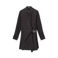Loewe Wrap Shirt Dress Cotton Black 38 Black