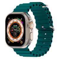 【HH】Apple Watch 38/40/41mm -莫蘭迪綠-可調扣環海洋矽膠錶帶(SP-APW41-SG)