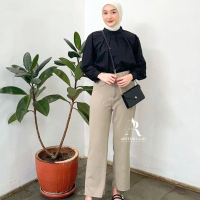 Oro Pants Knit - Celana Panjang Highwaist - Celana Panjang Korean Style