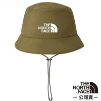 【美國 The North Face】中性款 LOGO 防水透氣遮陽登山健行圓盤帽/5FXK-37U 軍綠 N