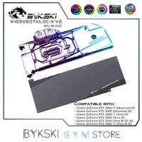 Bykski Water Cooler For Colorful iGame RTX 3060Ti /3060 Advanced OC VGA Card Block, GPU Radiator 5V AUAR RGB N-IG3060TIULOC-X-V2