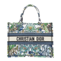 【二手名牌BRAND OFF】Dior 迪奧 白色 帆布 多種顏色 刺繡 Book Tote 托特包