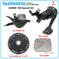 SHIMANO CUES U4000 1X9 Speed Groupset U4020 Rear Derailleurs Kit MTB Bike CN-LG500 Chain CS-LG300 11-41T Cassette Bicycle Parts