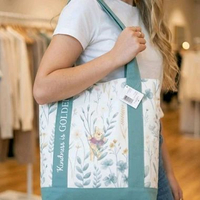 Tas Tote Bag Winnie The Pooh Motif Floral – Tas Bahu Wanita Estetik Model Shopper Bag