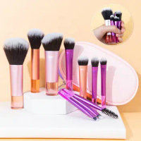 10Pcs Mini RT Makeup Brush Set Powder Eyeshadow Foundation Blush Blender Concealer Beauty Makeup Tools Brush Professional