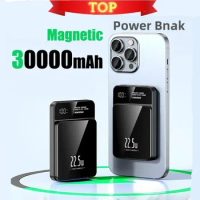 30000mAh Magnetic Qi Wireless Charger Power Bank 22.5W Mini Powerbank For iPhone Samsung Huawei Fast Charging