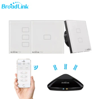 Broadlink TC2 EU Standard Light Switch Modern Design White Touch Panel Wifi Wireless Smart Control Via RM4 Pro/RM pro