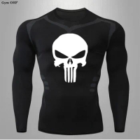 Compression Running Shirts Men Dry Fit Fitness Gym Men's Rashguard T-Shirts Football Workout Bodybuilding Stretchy Clothing Men