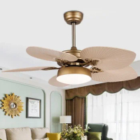 Retro Ceiling Fan Light 42 52 inch Remote Control Modern Nordic Ceiling Fan Lamp Living Room Bedroom Home Decor ABS Fan Blades