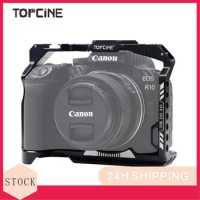 Topcine Camera Cage for Canon EOS R10 Photography Rig Vlog Video Shooting with Quick Release Bottom Plate Accessory