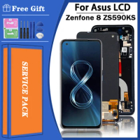 5.9"Original AMOLED For Asus Zenfone 8 ZS590KS-2A007EU I006D LCD Display Screen Touch Panel Digitizer For Zenfone 8z LCD Frame