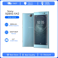 Sony Xperia XA2 H3113 Refurbished Original Unlocked Android Phone Octa Core 5.2" Cellphone 3GB RAM 32GB ROM 23MP 4G Smartphone