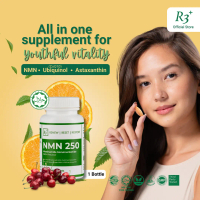 R3 Plus NMN 250 vitamin 60 tablet 3 dalam 1 NMN Coq10 Astaxanthin suplemen halal Malaysia suplemen k