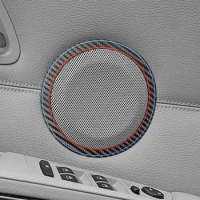 Car Interior Door Horn Ring Speaker Audio Panel For BMW E90 E92 E93 Serie 3 Carbon Fiber Trim Decorative Sticker Accessories