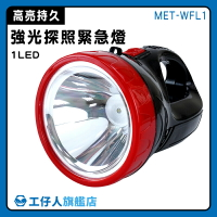 【工仔人】led手電筒 手提燈 探照燈 手電筒強光 投光燈 MET-WFL1 2檔 大口徑燈環