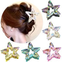 Jedai Bintang Holo Starlux Jepitan Rambut Star Hologram Jepit Rambut Jepitan Badai Hairpin 7cm Jedai