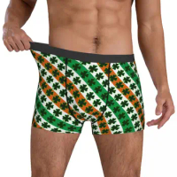 St Patricks Day Underwear Shamrock And Stripes Male Boxer Brief Plain Boxer Shorts High Quality Design Large Size Underpants