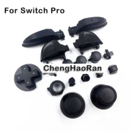 ChengHaoRan Black ABXY D-Pad ZR ZL L R Keys Replacement Full Set Buttons w/Thumbstick Caps for Nintendo Switch Pro Controller
