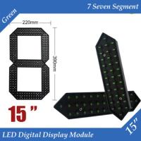 10pcs/lot 15" Green Color Outdoor 7 Seven Segment LED Digital Number Module for Gas Price LED Display module