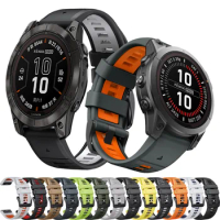 22 26MM Quick Release Silicone Strap for Garmin Fenix 7x 7 6Pro 6x Smart watch Band bracelet Fenix 5 5x plus 3HR D2 bravo Correa