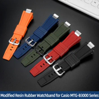 Resin Rubber Watchband + Connector For Casio G-SHOCK MTG-B3000 Series Modified watch Strap Men's watch Accessories