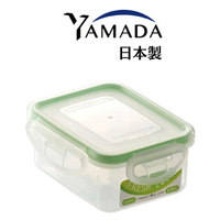 日本製【YAMADA】綠邊扣環式保鮮盒 220ml