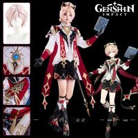 Genshin Impact Dahlia Cosplay Costume Wig Shirt Shorts Cloak Ribbon Hat Gloves Set for Men Women Mon