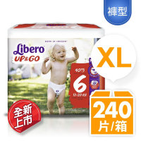Libero麗貝樂 敢動褲 嬰兒紙尿褲/尿布 6號(XL 40片x6包/箱購)