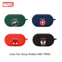Cartoon Earphone Case Cover For Sony Ambie AM-TW01 Silicone Wireless Blutooth Earbuds Charging Box Protective Cover With Hook