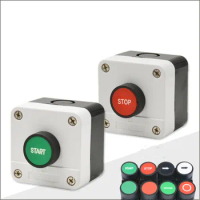 Momentary Push Button Switch Station Box Stop Red Sign AC 660V 10A Weatherproof Push Button Switch